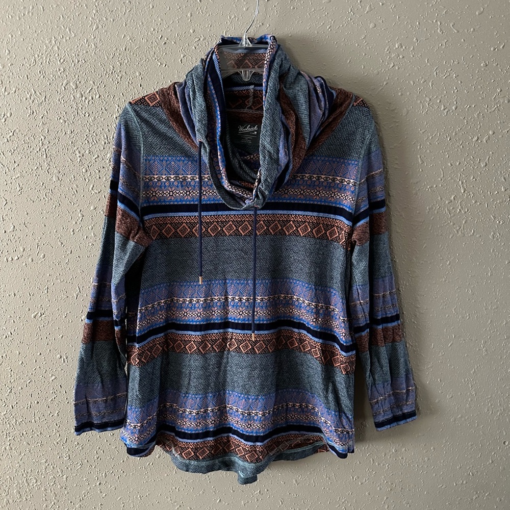 Woolrich cotton cowlneck pullover. Size large.